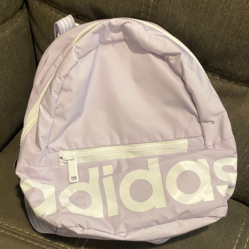 Adidas Light Purple Mini Backpack with White Logo 9inches